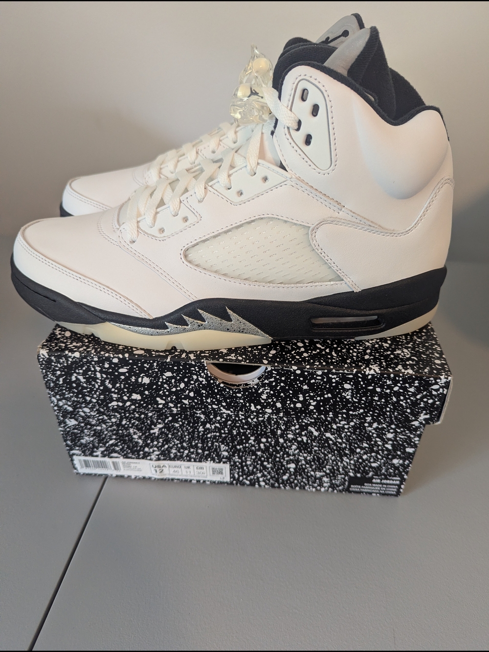 Jordan White and Black Retro High-Top Sneakers